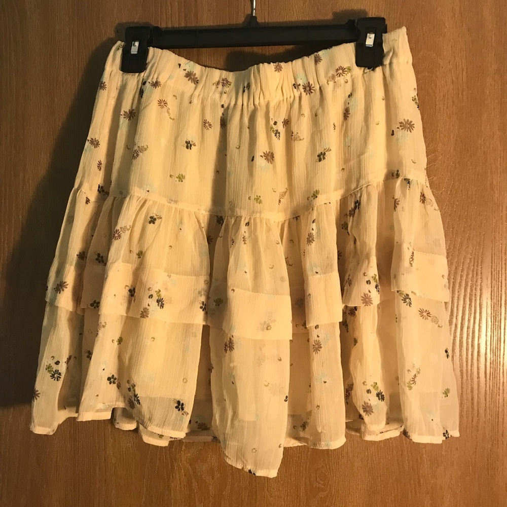 Free people yellow skirt with flower pattern
